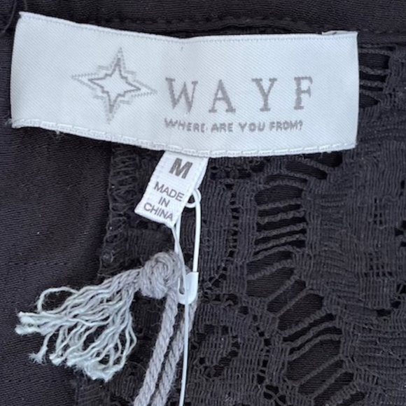 Wayf Black Long Sleeve Shirt with Lace Trim and Open Back NWT - Picture 8 of 8